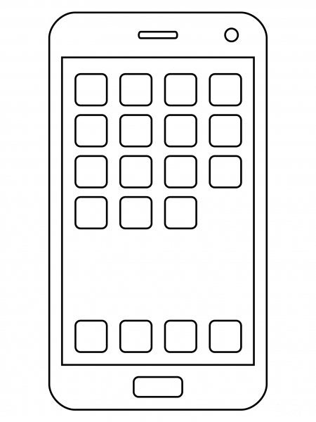 Mobile Phone coloring page image