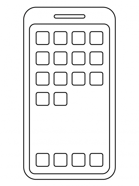 Mobile Phone Emoji coloring page image