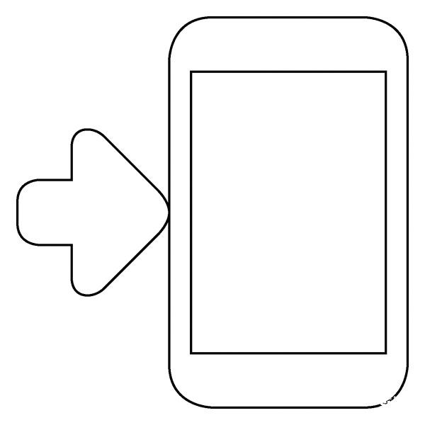 Mobile Phone with Arrow Emoji coloring page image