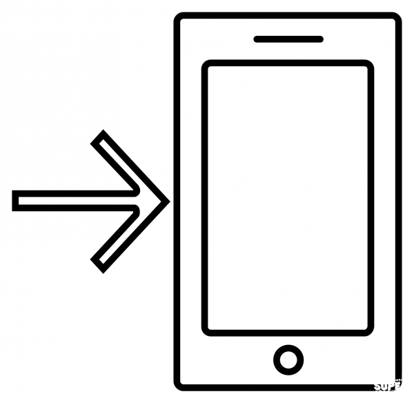 Mobile Phone with Arrow Emoji coloring page image