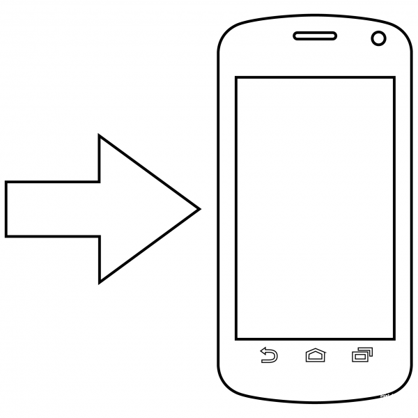 Mobile Phone with Arrow Emoji coloring page image