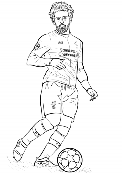 Mohamed Salah coloring page image