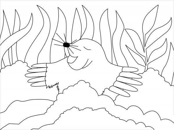Mole coloring page image