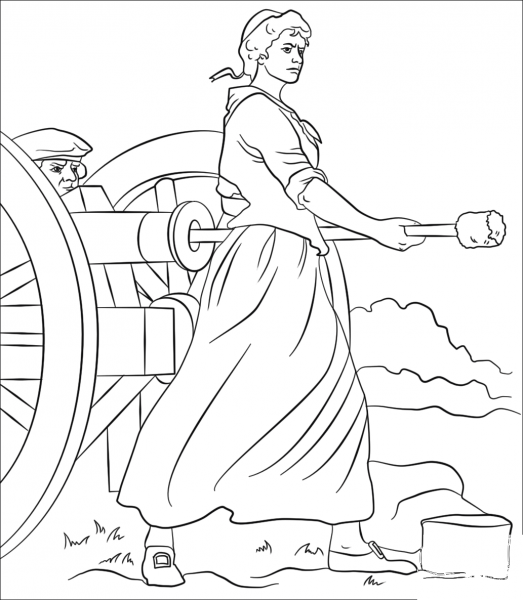 Molly Pitcher coloring page image
