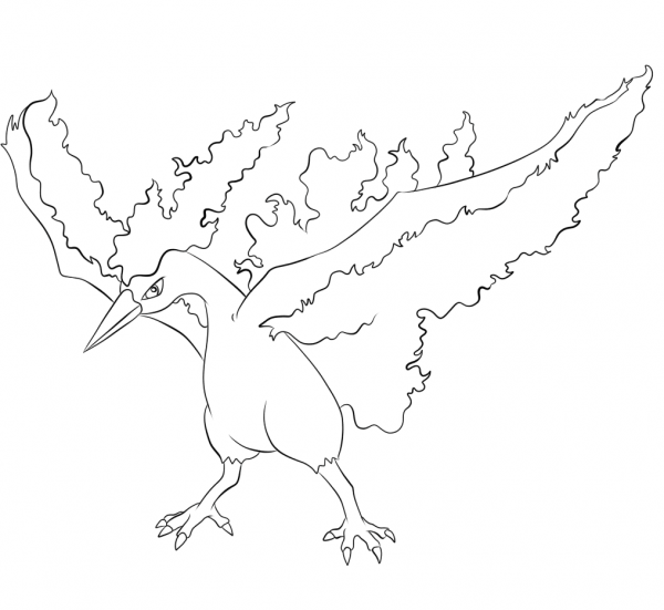 Moltres coloring page image