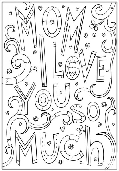 Mom, I Love You So Much coloring page image