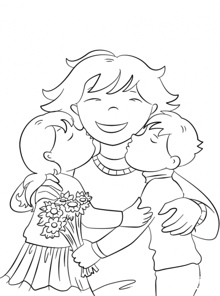 Mom, You are the Best coloring page image