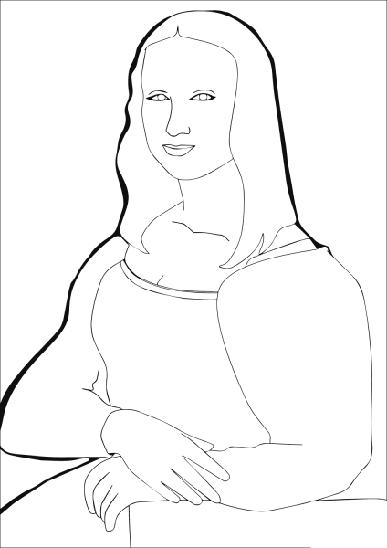 Mona Lisa by Leonardo Da Vince coloring page image