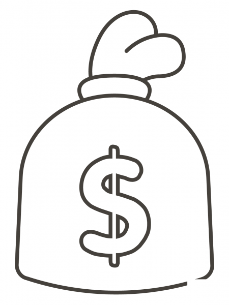 Money Bag coloring page image