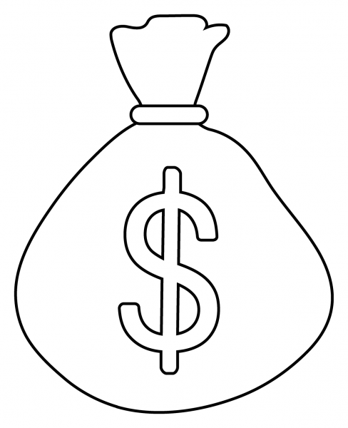 Money Bag Emoji coloring page image