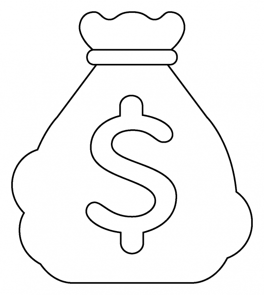 Money Bag Emoji coloring page image