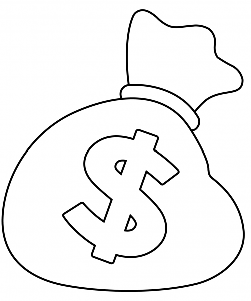 Money Bag Emoji coloring page image