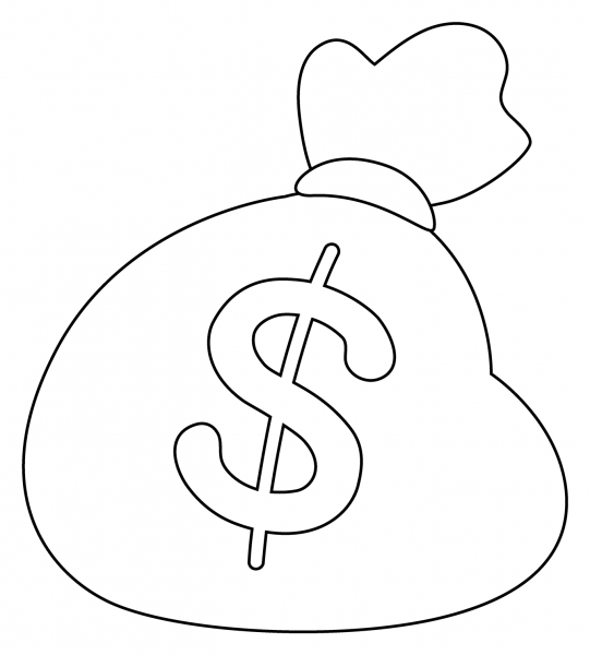 Money Bag Emoji coloring page image