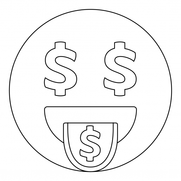 Money Mouth Face coloring page image