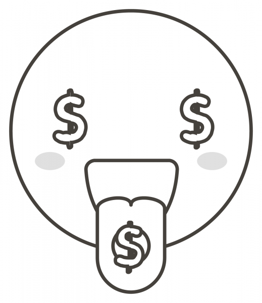 Money Mouth Face coloring page image