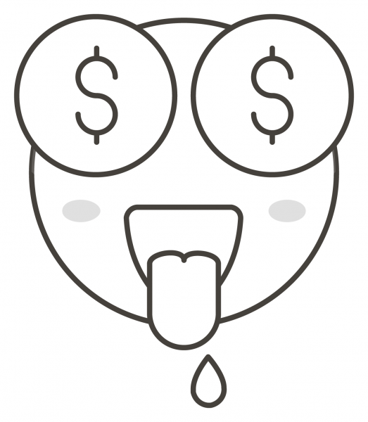 Money Mouth Face coloring page image