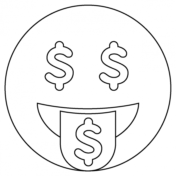 Money Mouth Face Emoji coloring page image