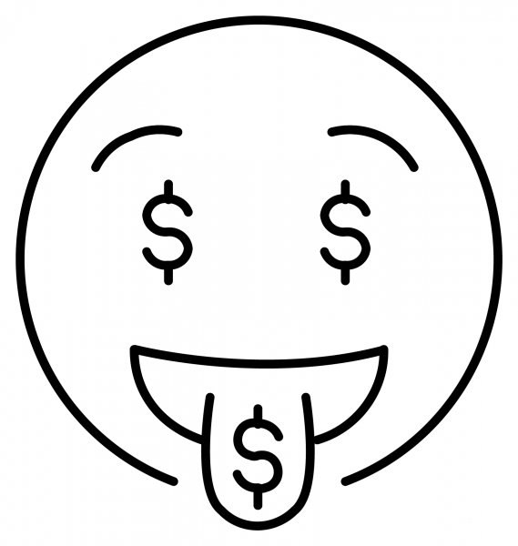 Money Mouth Face Emoji coloring page image