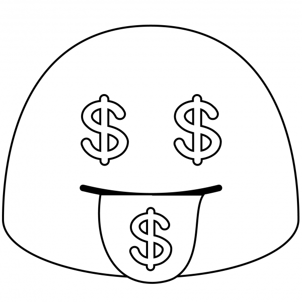 Money Mouth Face Emoji coloring page image