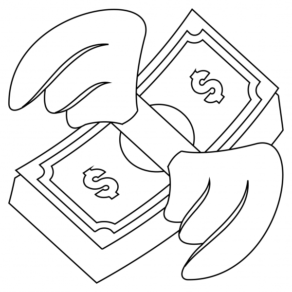 Money with Wings coloring page image