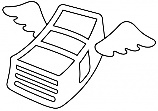 Money with Wings Emoji coloring page image