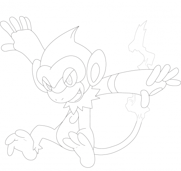 Monferno coloring page image