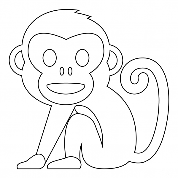 Monkey coloring page image