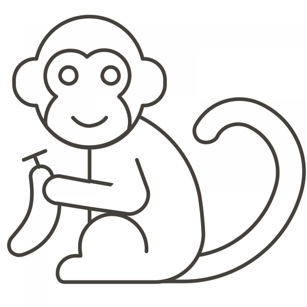 Monkey coloring page image