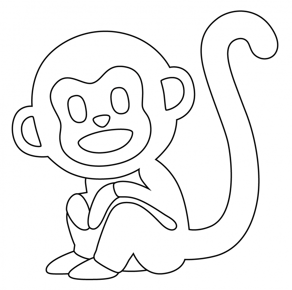 Monkey Emoji coloring page image