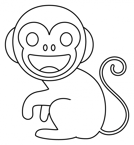 Monkey Emoji coloring page image