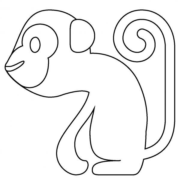Monkey Emoji coloring page image