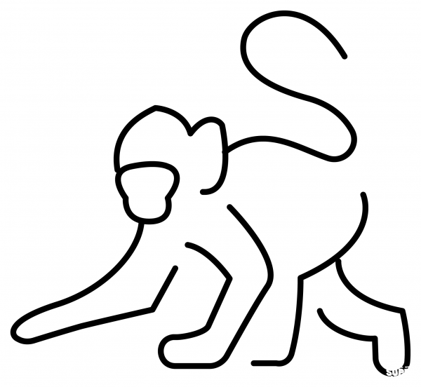 Monkey Emoji coloring page image
