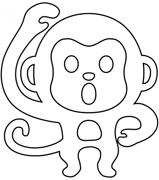 Monkey Emoji coloring page image