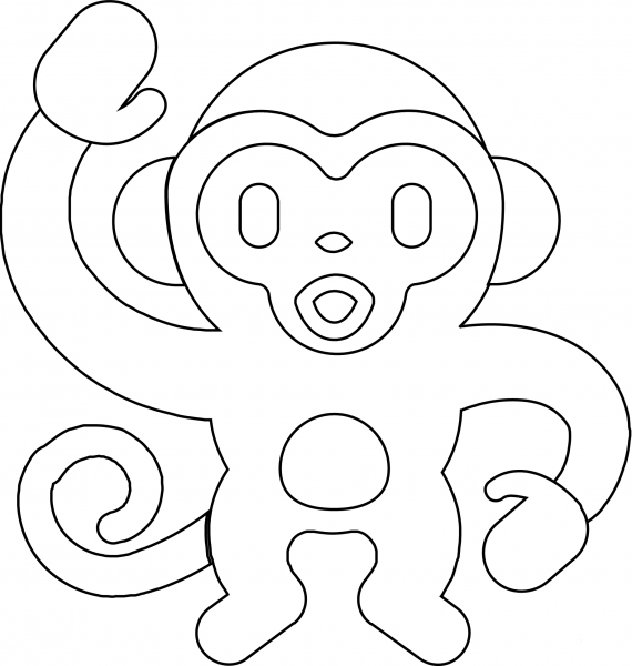 Monkey Emoji coloring page image