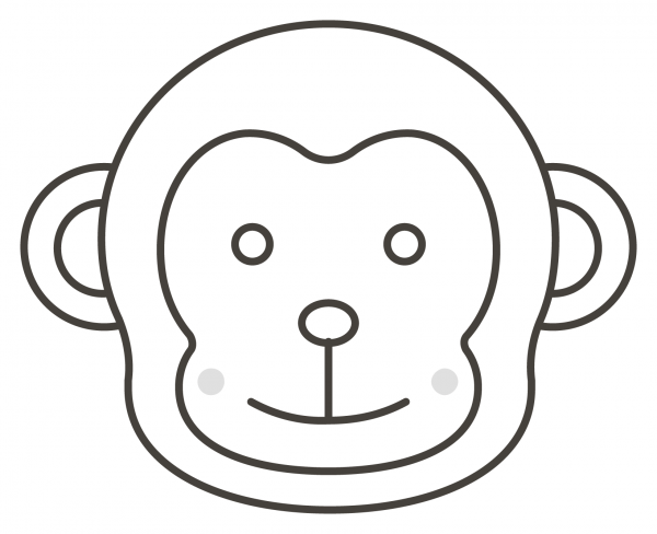 Monkey Face coloring page image