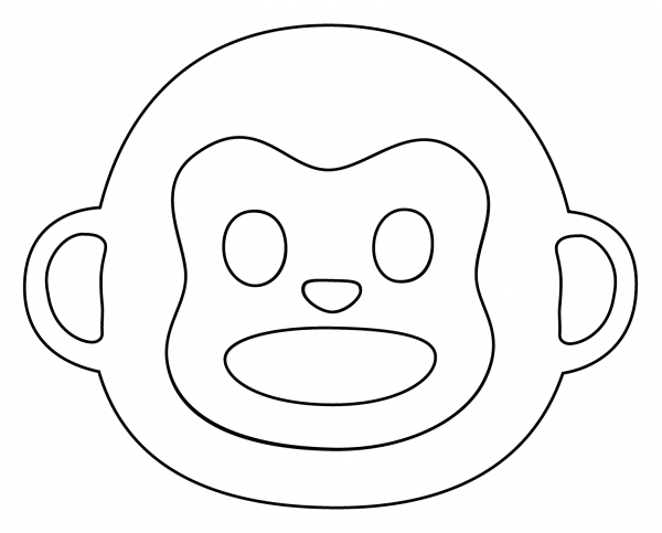 Monkey Face Emoji coloring page image