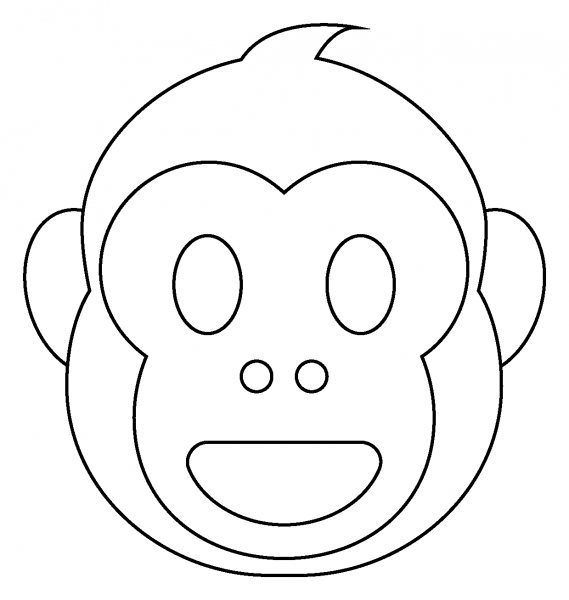 Monkey Face Emoji coloring page image