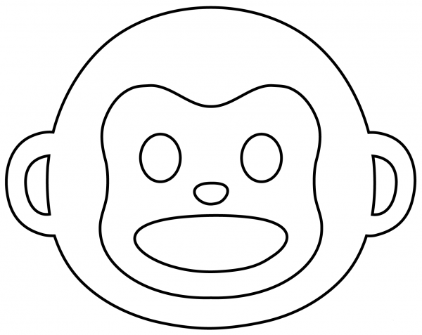 Monkey Face Emoji coloring page image