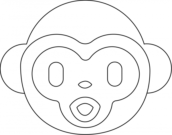 Monkey Face Emoji coloring page image