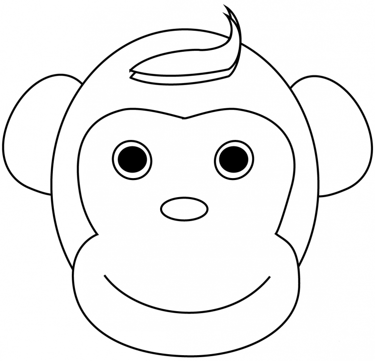 Monkey Head coloring page ColouringPages