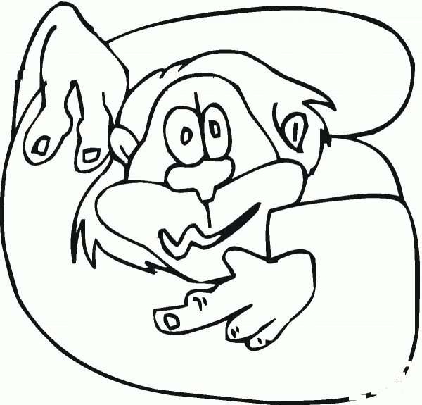 Monkey in G coloring page image