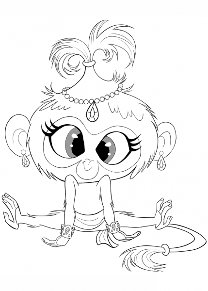 Monkey Tala from Shimmer and Shine coloring page image