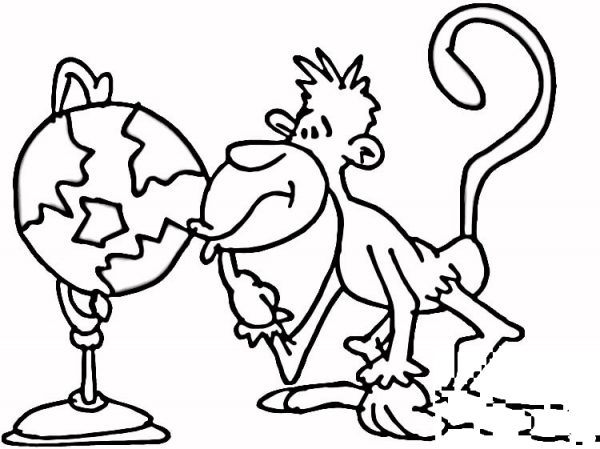 Monkey The Traveller  coloring page image