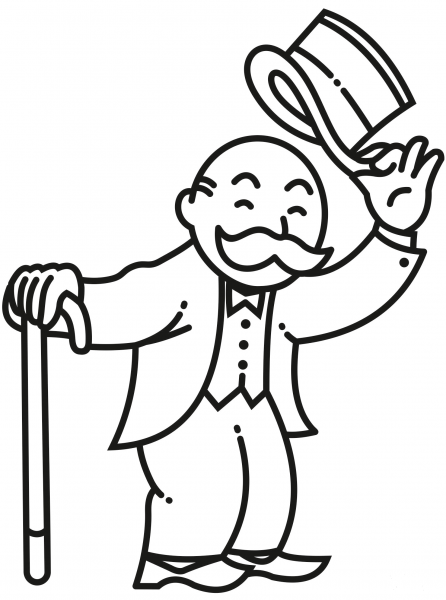 Monopoly Man coloring page image