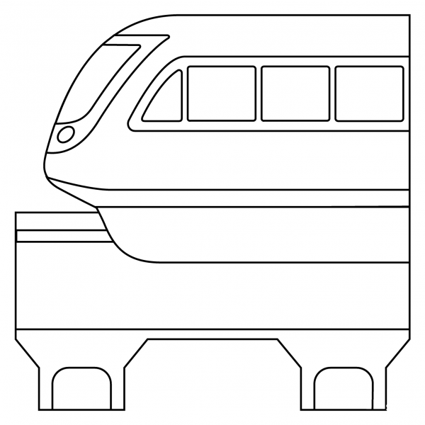 Monorail Emoji coloring page image