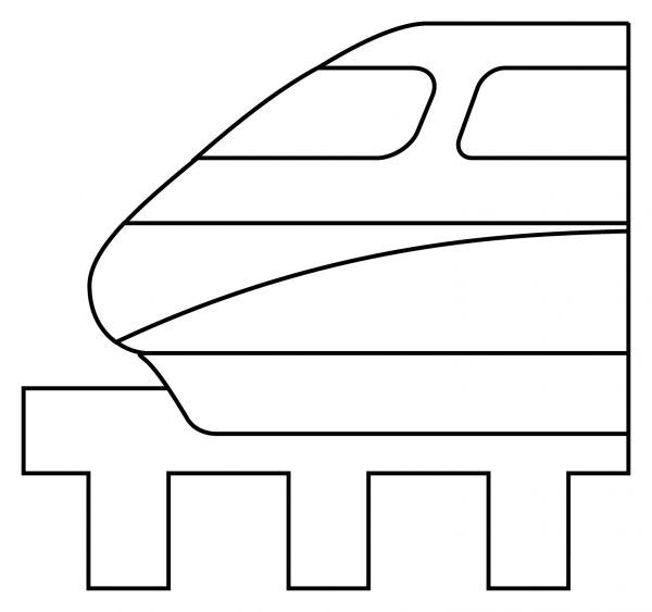 Monorail Emoji coloring page image