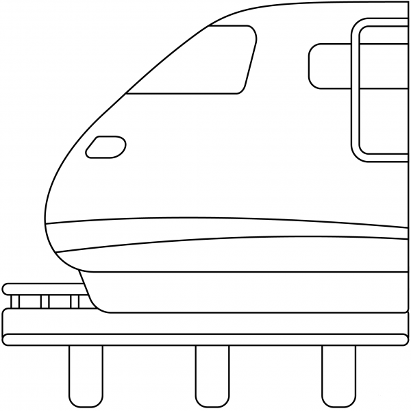 Monorail Emoji coloring page image