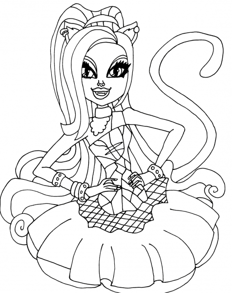 Monster High Catty Noir coloring page image