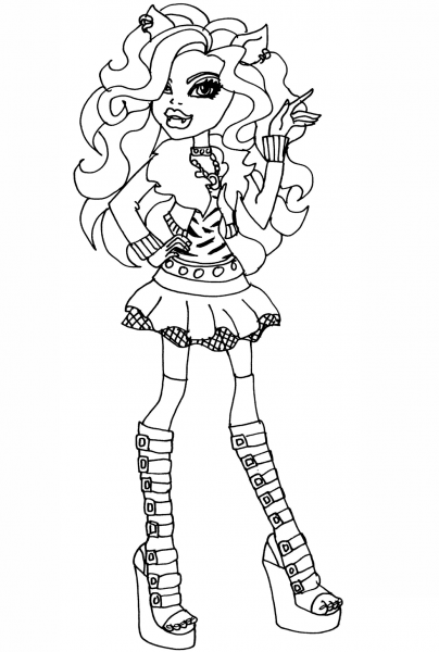 Monster High Clawdeen Wolf coloring page image
