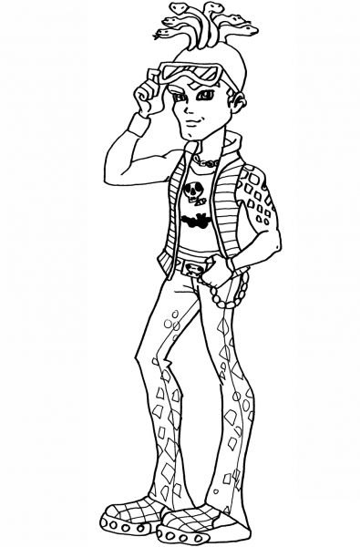 Monster High Deuce coloring page image